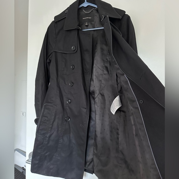 Banana Republic Black Trench Coat - Picture 4 of 5